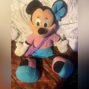 Two: Minnie Mouse Plush Toy with Blue and Pink Outfit